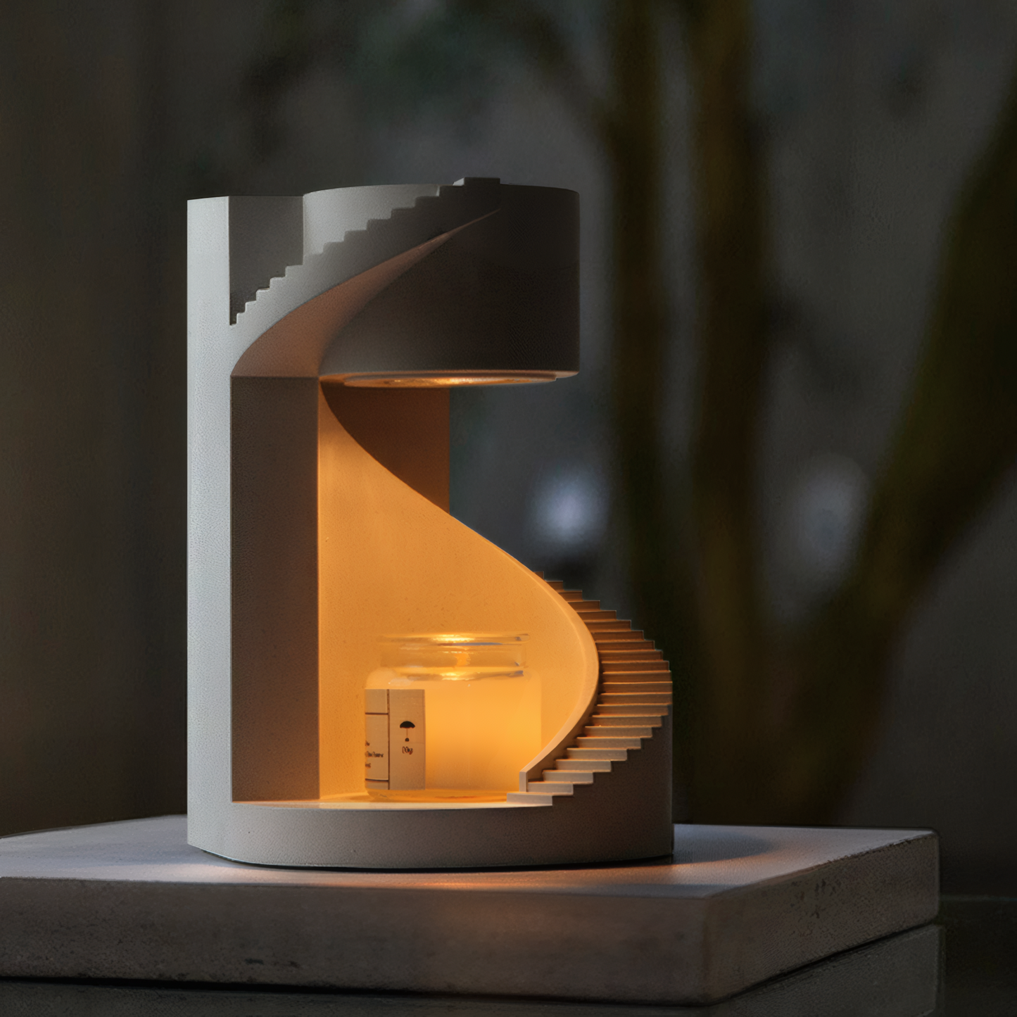 Spiral Stair Concrete Candle Melting Lamp