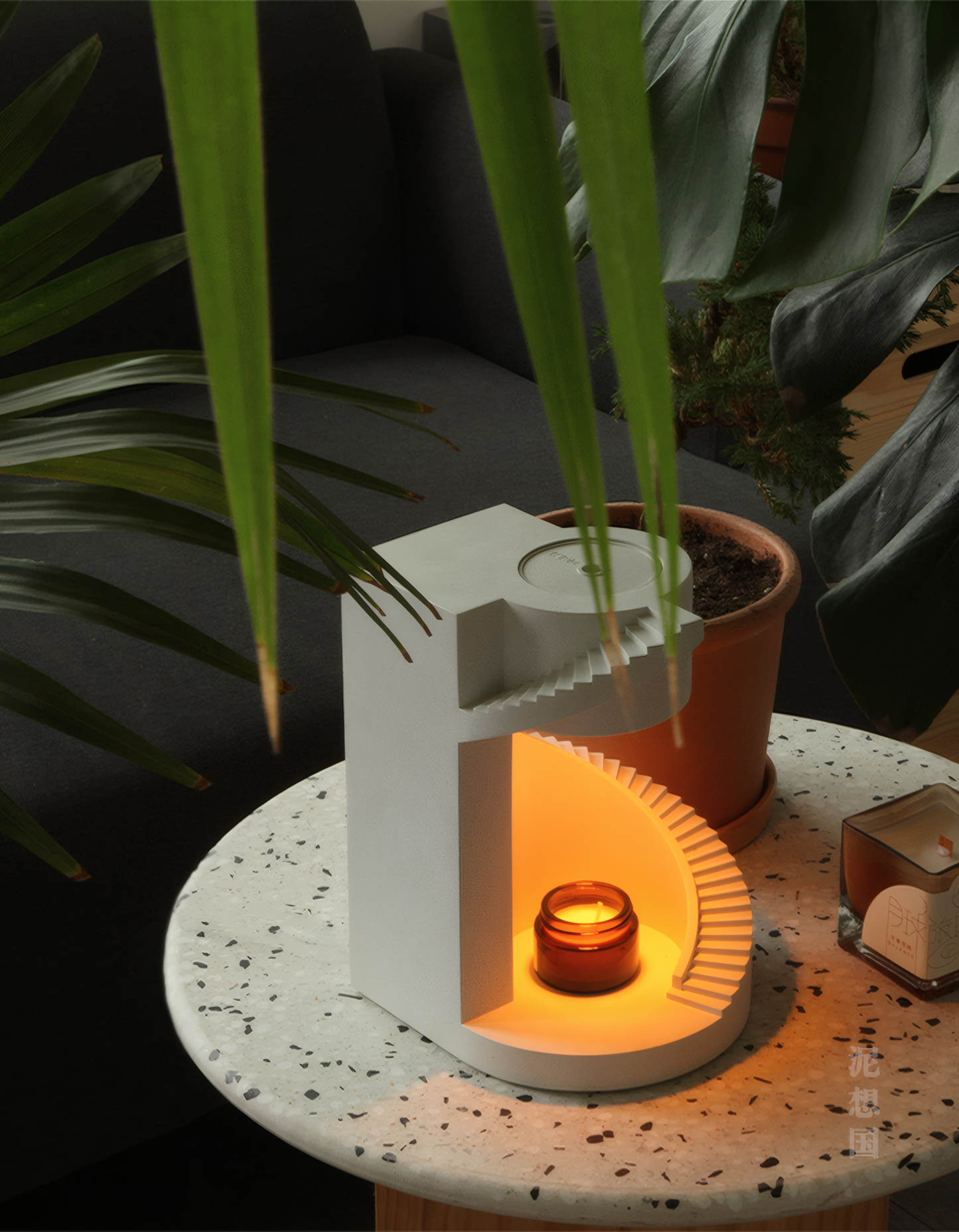 Spiral Stair Concrete Candle Melting Lamp